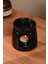 Elite Siyah Özel Tasarım Seramik El Yapımı Buhurdanlık | Mumluk | Dekoratif (1 Adet Tealight Mum Ile) 1 Adet 1