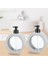 Elite Lüx Görünüm Tezgah Üstü Mutfak Banyo Lavabo Wc Plastik Oval Gri, Bej Sıvı Sabunluk 350ML - 11,80OZ 1 Adet 4