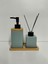 Elite Bambu Tepsili 2 Li Banyo Seti Seramik ( 16 cm Tabak Boy , 17 cm Sabunluk Boy 7 cm Kokuluk Boy ) 1 Adet 1