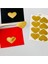 Elite Yapışkanlı Kalp Şekilli Gold Sticker Etiket Hediye Paketleme Parti Hediyeleri 24 Adet 3,5x2,5 Cm-Gks 1 Adet 3