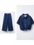 Çiçek Detaylı Denim Takım 3