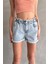Beli Lastikli Pileli Duble Paça Denim Şort 1