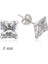 925 Ayar Gümüş Kare Tek Taş Zirkon Küpe - 8 mm (EA1160229) (336336) 1