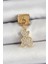 316L Çelik Sallantılı Zirkon Taşlı Ayıcık Model Gold Renk Nomination Charm 1