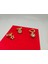 Zirkon Taşlı Gold Renk Çelik 3'lü Küpe 1