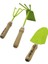 Eltos EBS-003 3pcs Bahçe Hobi Seti Renkli Metal Çift Başlı Çapa - 3 Dişli Tırmık - Kürek Ahşap Saplı 1