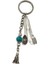 Zincirli Turkuaz Doğal Taşlı Metal Minyatür Bıçak Kaşık Çatal Anahtarlık, Minyatür Anahtarlık 4