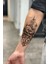 Kurukafa Saat ve Yılan Geçici Dövme Kol Dövmesi Tattoo 1