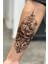 Kurukafa Saat ve Yılan Geçici Dövme Kol Dövmesi Tattoo 2