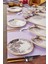 Purple 15 Parça 6 Kişilik Seramik Kahvaltılık Kahvaltı Pasta Sunum Tabağı Takımı Seti 6