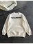 Kışlık Bisiklet Yaka Oversize Baskılı Sweatshirt - Beyaz 2