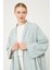 Mint Yeşili Çizgili Desen Kimono Takım 5