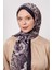 Siyah Soyut Çiçek Desen Love Şal 3