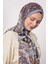Gri Soyut Çiçek Desen Love Şal 1