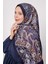 Morcivert Soyut Çiçek Desen Love Şal 1