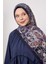 Morcivert Soyut Çiçek Desen Love Şal 3