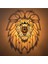Lion Aslan Desenli Yansıtma Tasarımlı Doğal Ahşap Mdf Lazer Rustik Salon Aplik Duvar Dekoru 1