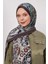 K.kahve Soyut Çiçek Desen Love Şal 2
