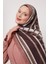 A.Kahve Şeritli Varak Desen Love Şal 1