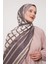 Gri Şeritli Varak Desen Love Şal 1