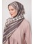 Gri Şeritli Varak Desen Love Şal 3