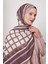 Lila Şeritli Varak Desen Love Şal 1