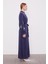 Mavi Inci Nakış Detaylı Cuıpra Elbise 2
