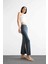 Slim Fit Dar Kesim Yırtmaçlı Midi Etek F8335AX25SM 5
