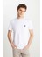 Regular Fit Small Logo Beyaz Erkek T-Shirt MW70MD3312 1