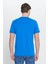 Erkek Saks Mavi %100 Pamuk Slim Fit Dar Kesim Bisiklet Yaka Tişört 10