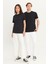 Erkek Siyah %100 Pamuk Slim Fit Dar Kesim Bisiklet Yaka Tişört 6
