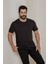 Erkek Siyah %100 Pamuk Slim Fit Dar Kesim Bisiklet Yaka Tişört 1