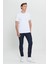 Erkek Beyaz %100 Pamuk Slim Fit Dar Kesim Bisiklet Yaka Tişört 9