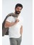 Erkek Beyaz %100 Pamuk Slim Fit Dar Kesim Bisiklet Yaka Tişört 1