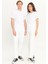 Erkek Beyaz %100 Pamuk Slim Fit Dar Kesim Bisiklet Yaka Tişört 6