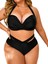 Yazlık Kadın Iki Parçalı Mayo Düz Renk Büyük Beden Sırtı Açık Yüksek Bel Bikini Mayo (Yurt Dışından) 2