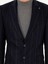 Erkek Koyu Lacivert Slim Fit Çizgili Yün Takım Elbise 50291061-VR100 7