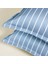 Solıd Geniş Çizgili 300 Tc Oxford 2'li Pamuk Saten Yastık Kılıfı 50X70+2 cm Mavi 4