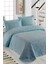 Sarmaşık Çift Kişilik Düz Renk Yatak Örtüsü - Turkuaz 1