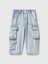 Kız Bebek Açık Mavi Ultrasoft Baggy Kargo Jean Pantolon 1