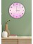Çap 37 cm Dijital Pembe Dekoratif Cam Duvar Saati 1