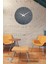 Dekoratif Özel Tasarım Ahşap El Yapımı Duvar Saati 34 x 34 cm Minimalist Grafiti Gri 2