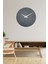 Dekoratif Özel Tasarım Ahşap El Yapımı Duvar Saati 34 x 34 cm Minimalist Grafiti Gri 5