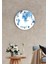 Çap 27 cm Blue Travel Dekoratif Cam Duvar Saati 1