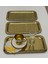 3 Adet Gold Renk Büyük Dikdörtgen Model Çelik Servis ve Sunum Tepsisi 17*33 cm 3