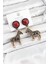 Pirinç Bordo Sallantılı 3D Zebra Model Gold Renk Kadın Küpe SL12430 1