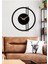 Double Line Metal Siyah Duvar Saati - Ev / Ofis Saati - Hediye Saat - 100 x 97 cm 4