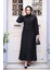 Düğmeli Siyah Tesettür Etekli Ikili Takım 44741S 1