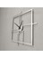 Kare Querencia Metal Gümüş / Silver Duvar Saati - Ev / Ofis Saati - Hediye Saat 60 x 60 cm 2