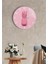 Çap 37 cm Pembe Ananas Dekoratif Cam Saat 1